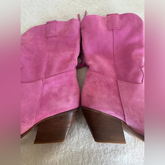 KALI SHOES Cowgirl boots fringes Stivaletti Texani Pink suede‎ 39 US 9 western - Picture 10 of 12